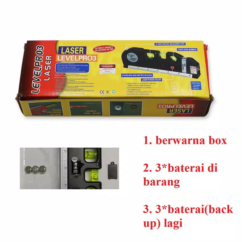 

iK! Fixit Level Pro 3 Penggaris Laser Waterpass Dital Level Measure Tape Alner Ruler