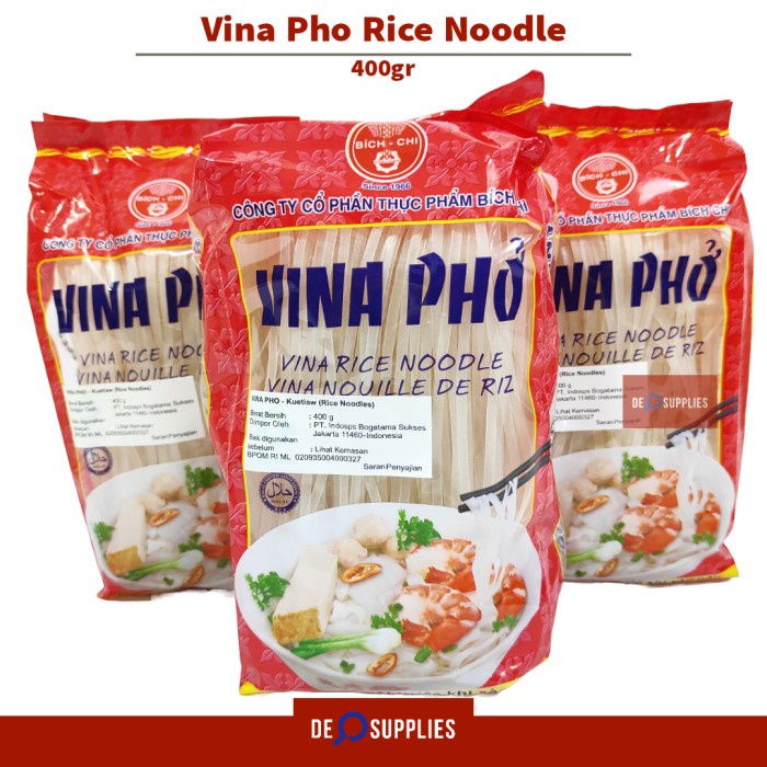 

Ready Vina Pho Rice Noodle 400Gr - Kwetiau Tipis Vietnam Pho Soup Vietnamese