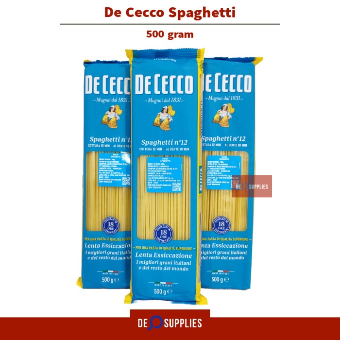 

Ready De Cecco Spaghetti 500Gr - Dececco Spageti Spagetti Premium Pasta