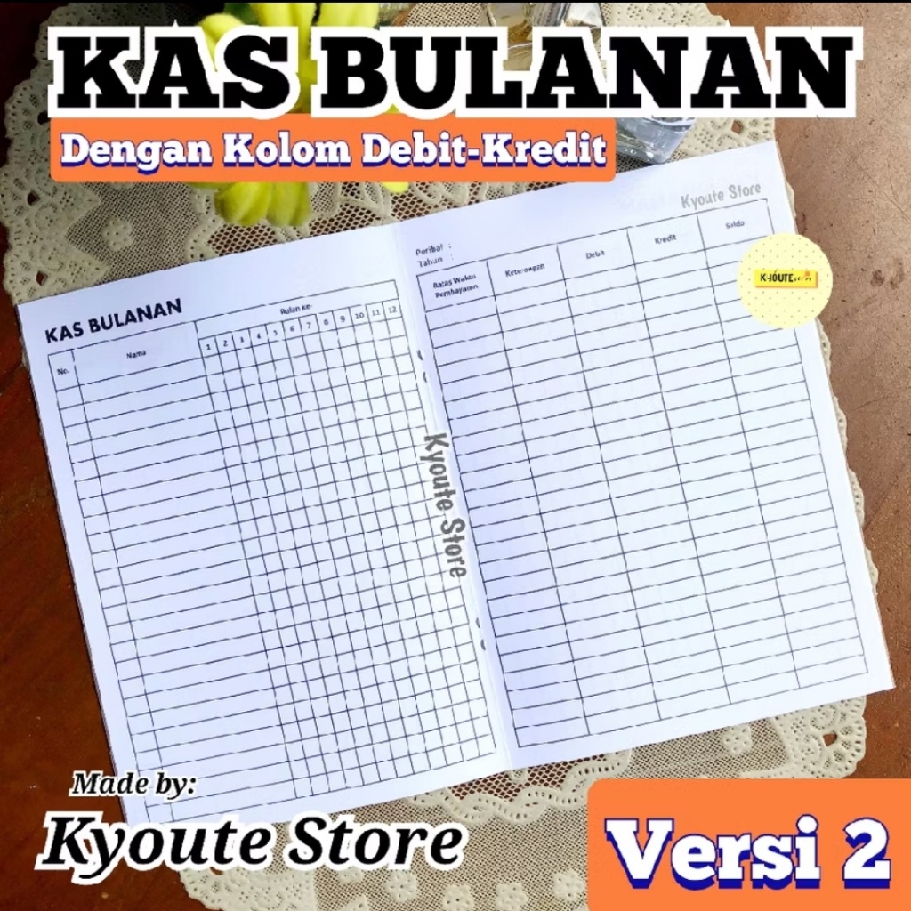 

IK! Buku Kas Tagihan Bulanan Tahunan Peserta A5 Kyoute Monthly Yearly Bills Tracker Book Simple