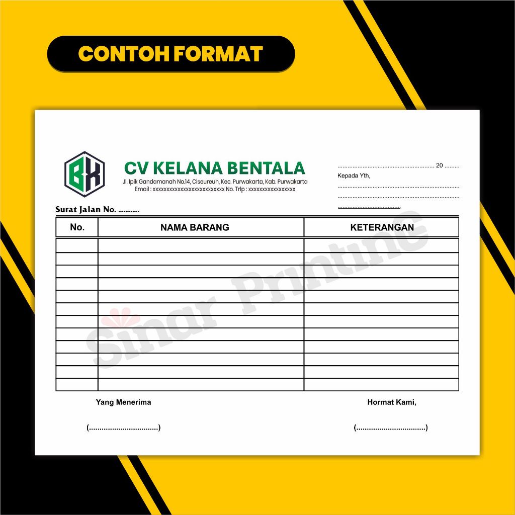 

IK! Surat jalan custom 1 ply 2 ply 3 ply satuan 1/2 folio isi 100 dan 150