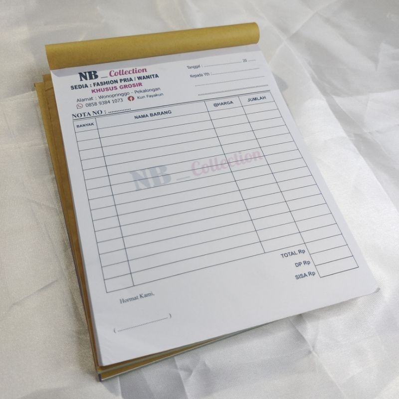 

IK! Nota Custom Ukuran 1/2 isi 100 lembar bisa desain sesuai keinginan Y&H Yudha Grafika