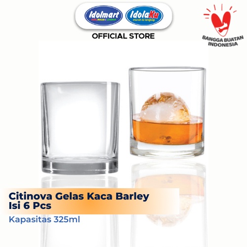 IDOLMART Citinova Gelas Barley Isi 6 Pcs / Gelas Set Isi 6 / Gelas Kado/ Gelas Kaca