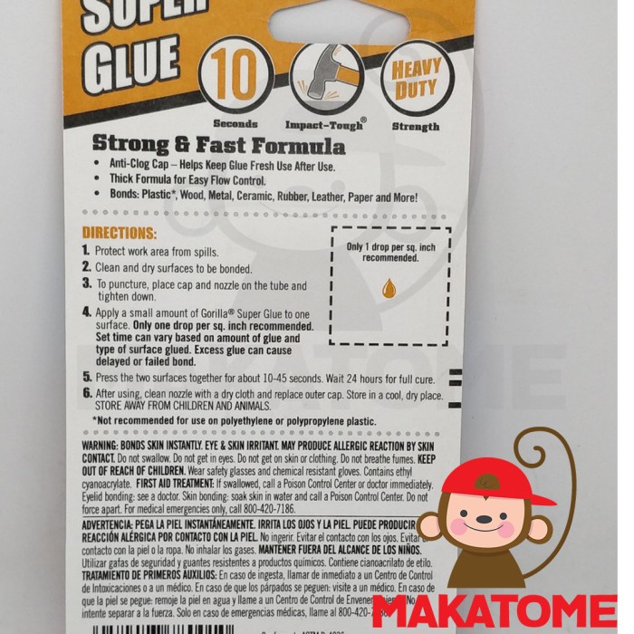 

DISKON GORILLA SUPER GLUE TUBE 3 GRAM ISI 2 CLEAR LEM POWER KUAT 3GR 3G G GR READYY