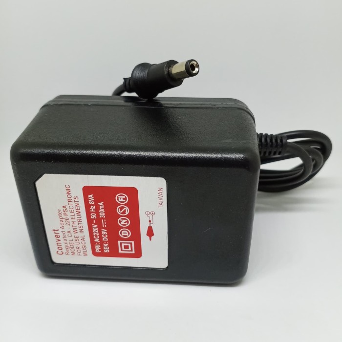 DISKON REGULATED ADAPTOR CONVERT 9 VOLT 300 MA MADE IN TAIWAN FOR EFFECT READYY