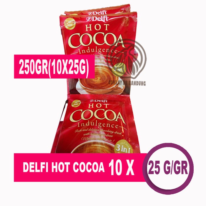 

HJK DELFI HOT COCOA INDULGENCE 10 SACHET X 25 GR, DELFI HOT COCOA RENCENG ISI 10, MINUMAN SERBUK