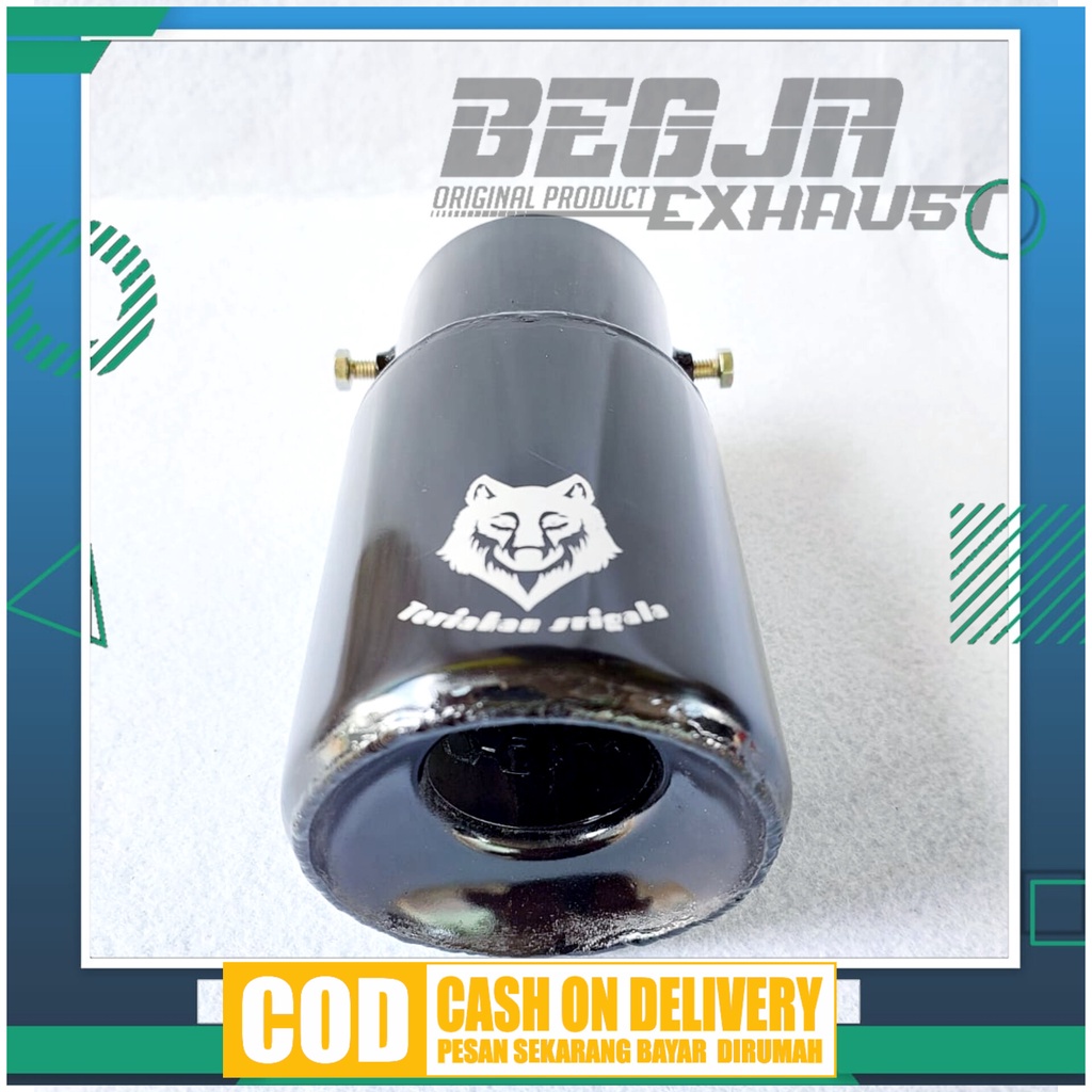 PRODUK TERBARU Knalpot Srigala Sistem Baut Black Bensin/Solar/Truk