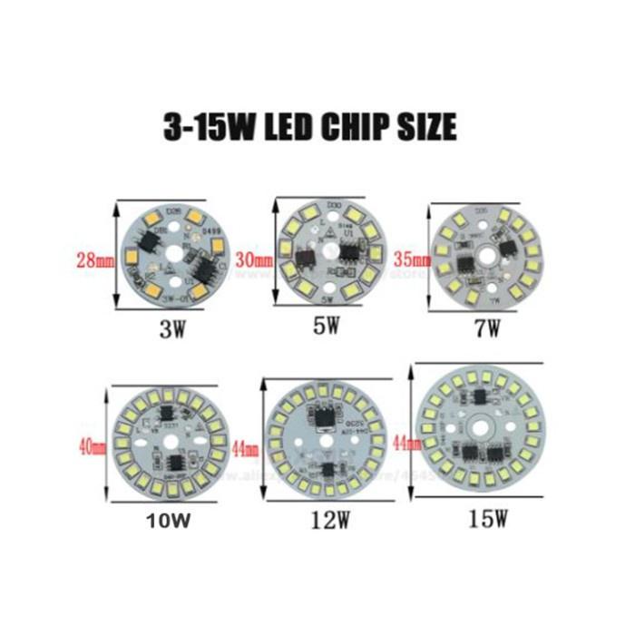 BERMUTU PCB BULAT LED SMD 2835 PUTIH AC 220V 3