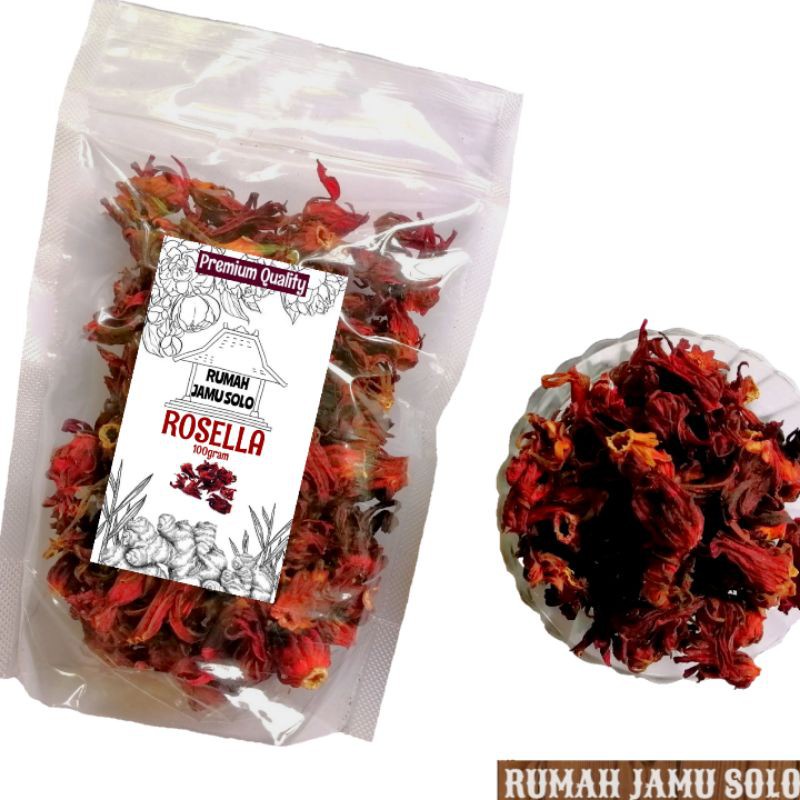 

( PROMO ) teh bunga rosella merah 100 gram - bunga rosela kering rempah minuman tradisional herbal u