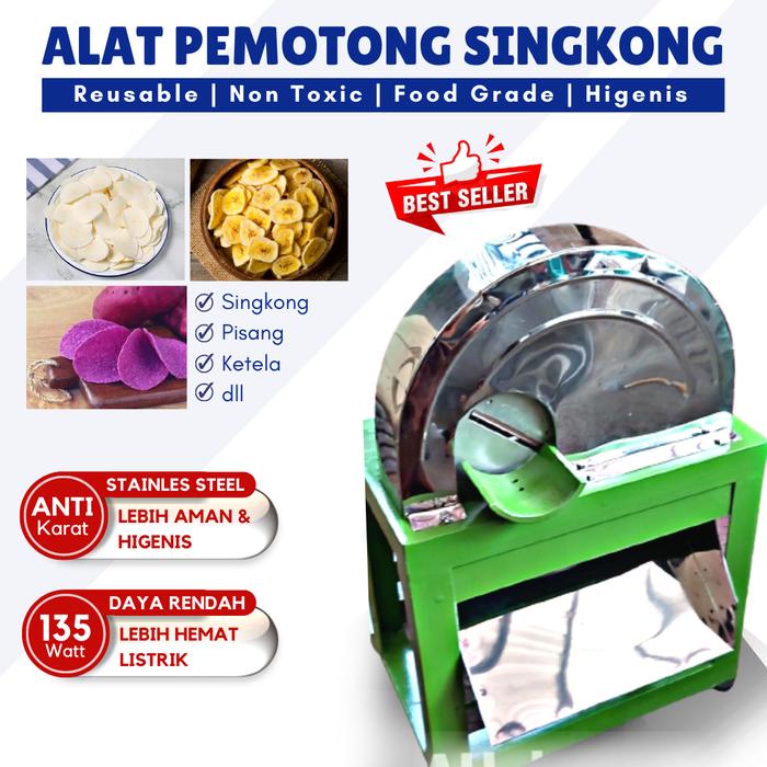 Pemotong Singkong Kripik Mesin Pemotong Ketela Otomatis Rajang Keripik Kentang