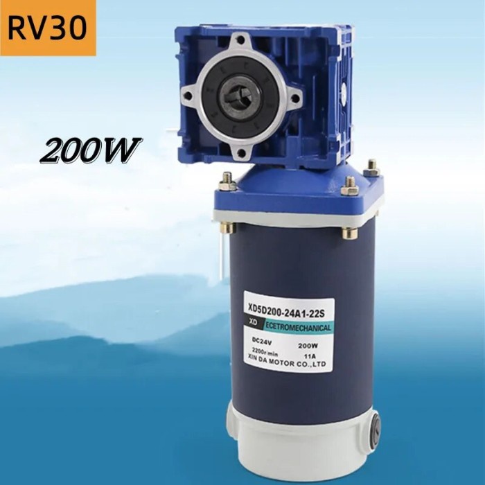 200W 12V 24V DC WORM GEAR REDUCER MOTOR RV30 DC GEARMOTOR RV30