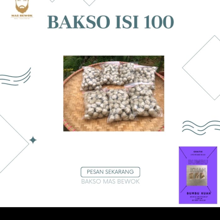 

Bakso Sapi Isi 100pcs Gratis Bumbu Kuah