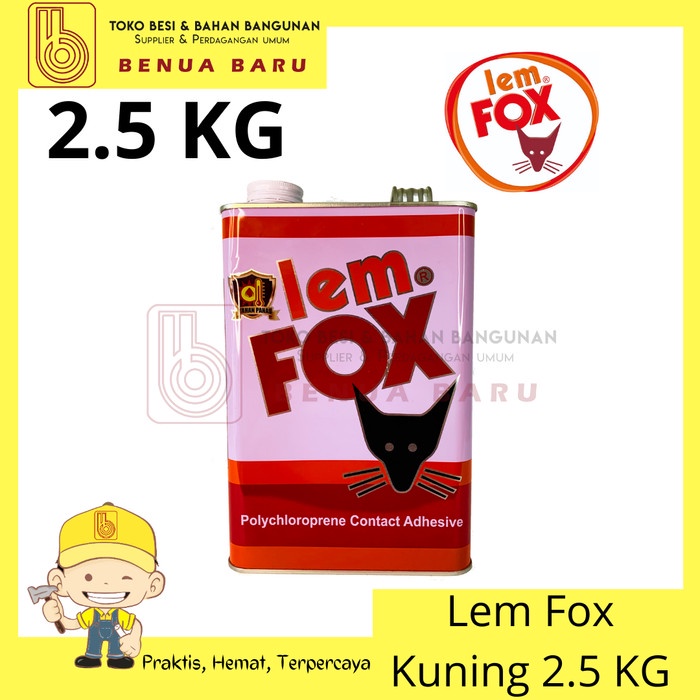 

READY STOK LEM FOX KUNING 2.5 KG / LEM KAYU 2.5 KG / LEM HPL / LEM SENDAL READYY