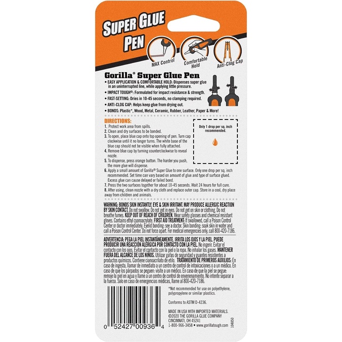 

READY STOK LEM SERBAGUNA DENGAN DAYA REKAT YANG KUAT GORILLA SUPER GLUE PEN 5.5GR READYY