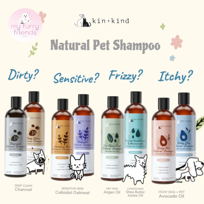 Kin+Kind Pet Natural Shampoo Premium cat dog anjing kucing KIN KIND