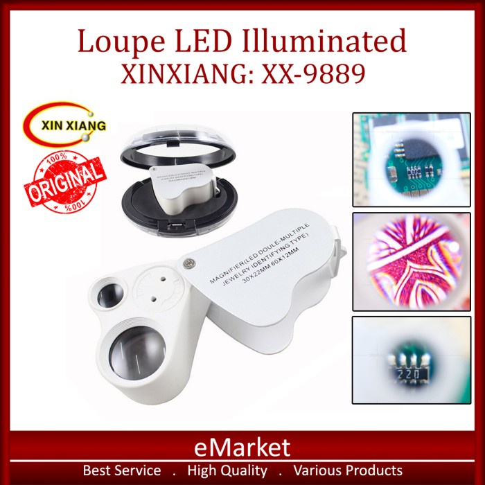 

ATKJaya- Kaca Pembesar Geologi LED 30x 60x XINXIANG XX-9889 ORIGINAL / Perhiasa