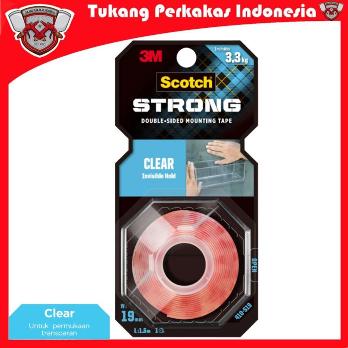 

ATKJaya- 3m double tape scotch permanent tape mounting clear transparan bening