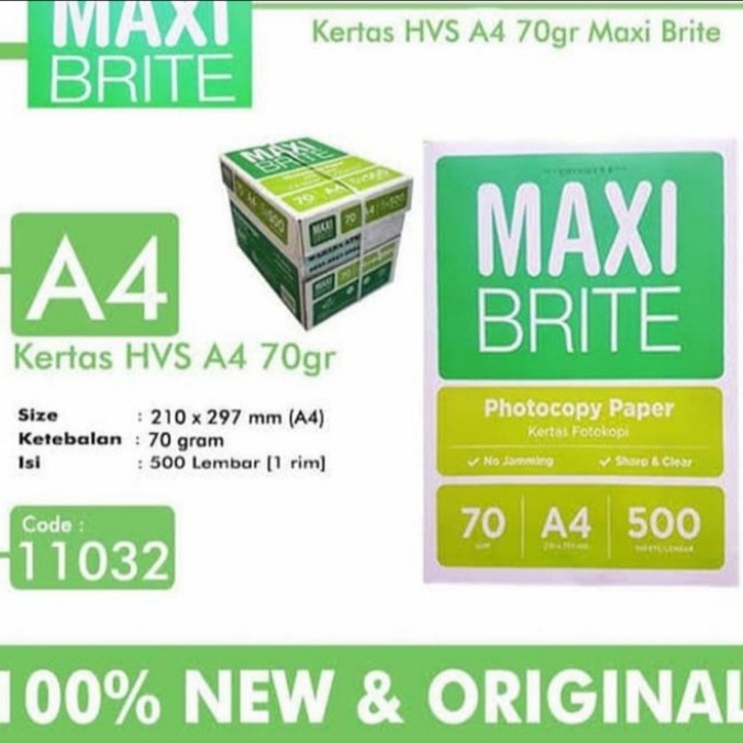 ATKJaya- 1 Box kertas hvs A4 Maxi Brite (5 rim)