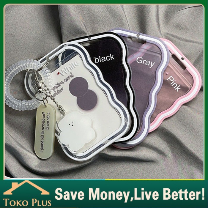 

ATKJaya- ID CARD Holder Name Tag Clear Transparent Gradien + Lanyard Transpara