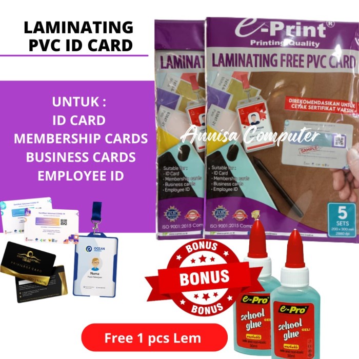 

ATKJaya- Kertas Foto PVC eprint / Id card / Name tag / Print Kartu Bahan Tebal