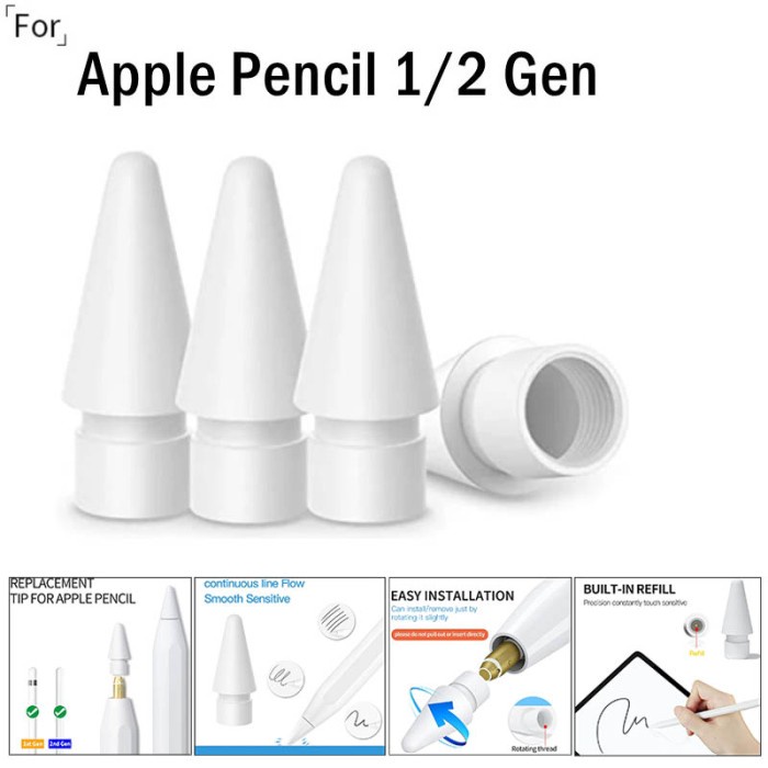 

ATKJaya- Replacement Nib Tip Apple Pencil 1st 2nd Gen Pencil Pro - 1 2 3 4 3rd 4th USB-C 2023 2024
