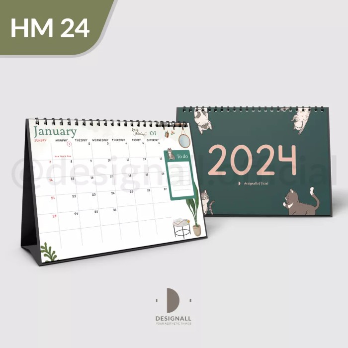 

ATKJaya- Kalender 2024 Meja Duduk Aesthetic Spiral HM