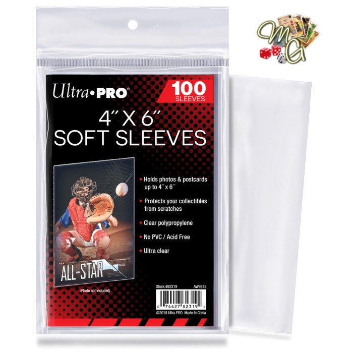 

ATKJaya- Ultra Pro 4x6" Soft Card Sleeves isi 100 Plastik Postcard Foto