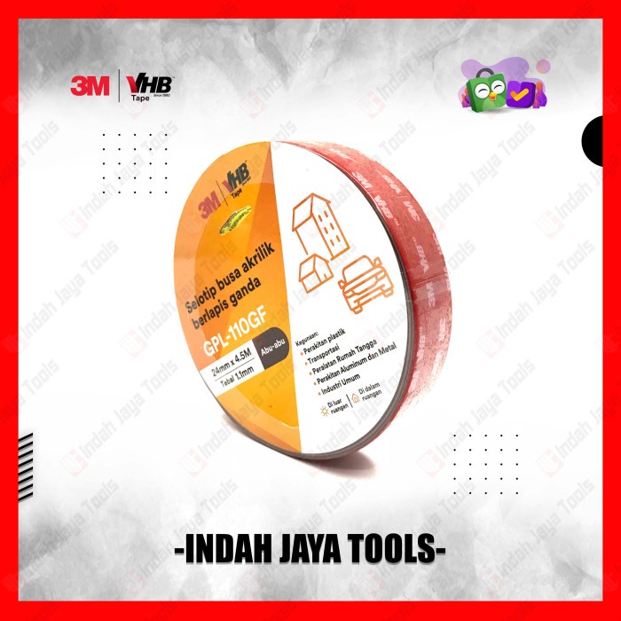 

ATKJaya- Double Tape VHB 3M ORIGINAL 24mm x 4.5m Busa Perekat