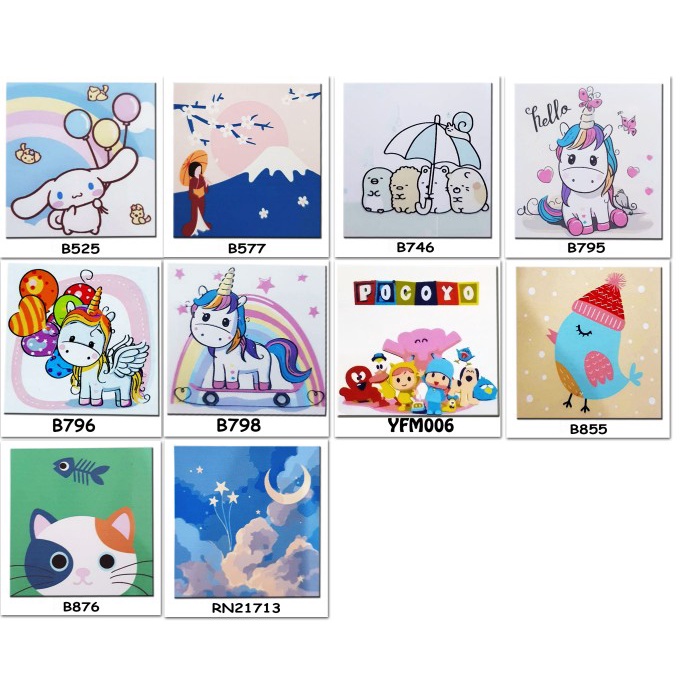 

ATKJaya- METH PAINTING BY NUMBERS 20X20 PONY CINNAMOROLL SUMIKKO GURASI CUTE LU