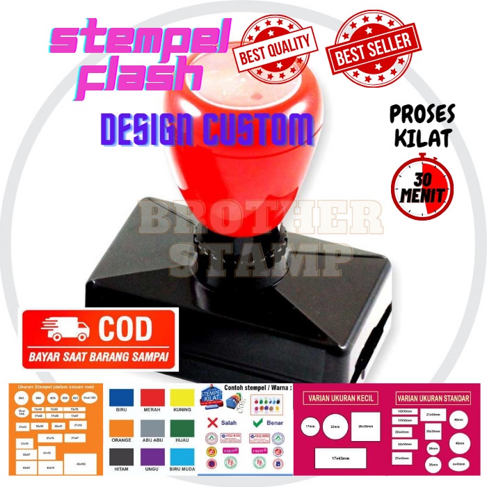 

ATKJaya- STEMPEL CUSTOM / 27X55 mm / OTOMATIS TINTA /BISA 2 WARNA