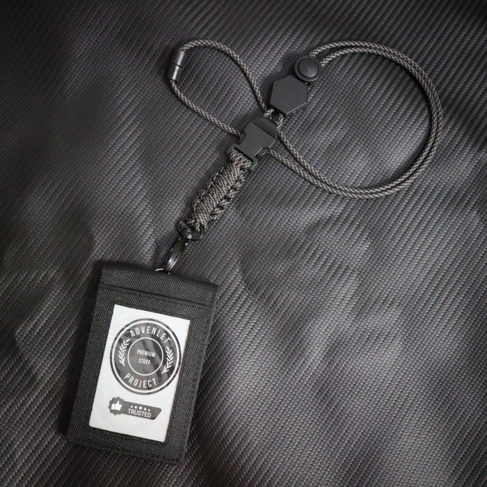 

ATKJaya- Lanyard ID Card Holder Canvas Tali Paracord 4mm Tactical Militer