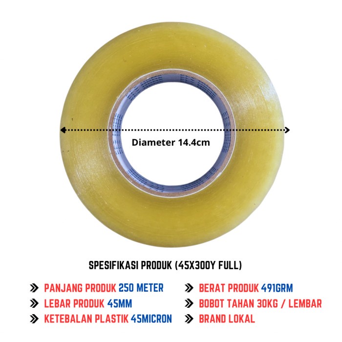 

ATKJaya- FLYHOME Lakban bening coklat 2inci 300yard 1 dus 45x300 yard jumbo