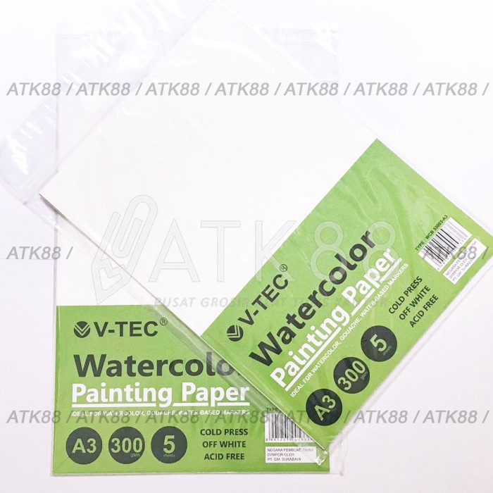 

ATKJaya- V-Tec Watercolor Paper A3 300gsm Cold Press