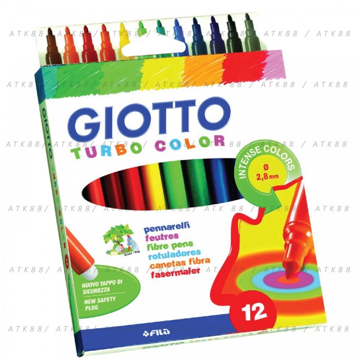 

ATKJaya- Giotto Turbo Color 12 Warna ( Spidol )