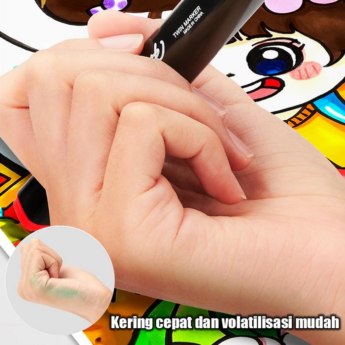 

TOUCH MARKER 60/80/120/168 WARNA DUAL TIP PLASTIK KUAT STATIONERY ART & SKETSA