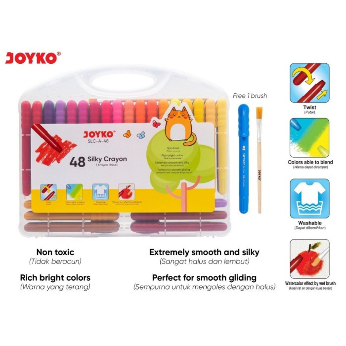 

JOYKO SILKY CRAYON 36/48 WARNA