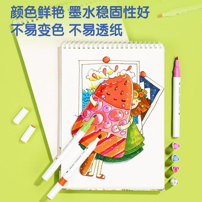 

DELI SPIDOL SKETSA / SKETCH MARKER 12 64 WARNA DUAL TIP NON TOXIC HM102 ALAT PLASTIK STATIONERY