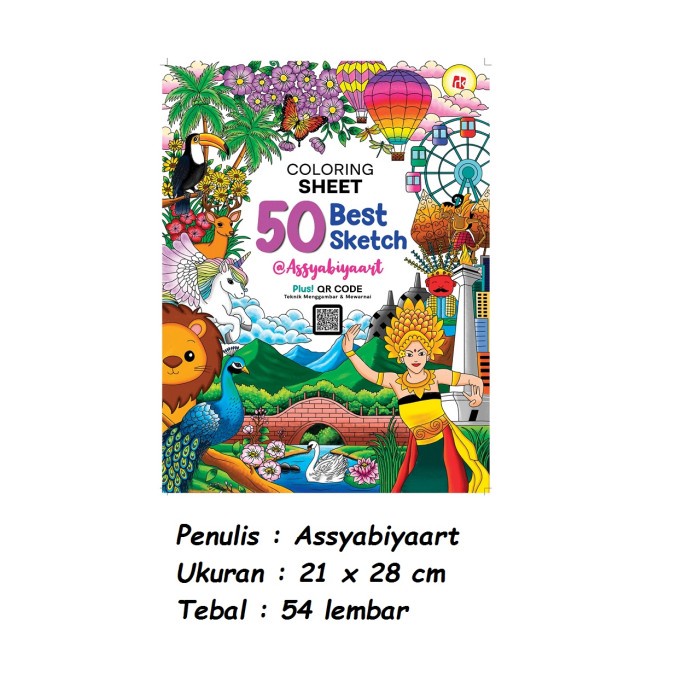 

COLORING SHEET 50 BEST SKETCH PLUS QR CODE TEKNIK MENGGAMBAR DAN MEWARNAI RUANG KATA