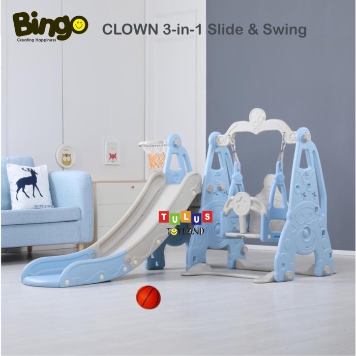 Grosir Perosotan Bingo Clown 3In1 Slide Swing Basket 3 In 1 Ayunan Anak Murah