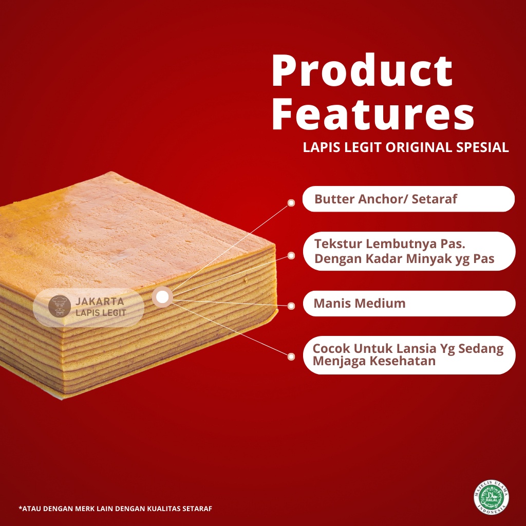 

(KUALITAS REGULAR) KUE LAPIS LEGIT 20x10 ORIGINAL WISMAN 100% HALAL