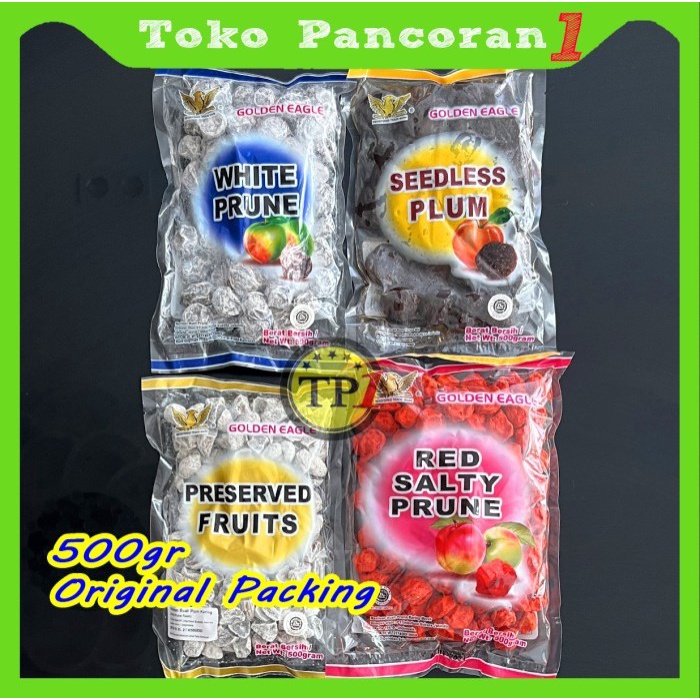

Golden Eagle Manisan buah kiamboi kiamboy plum merah putih 500g