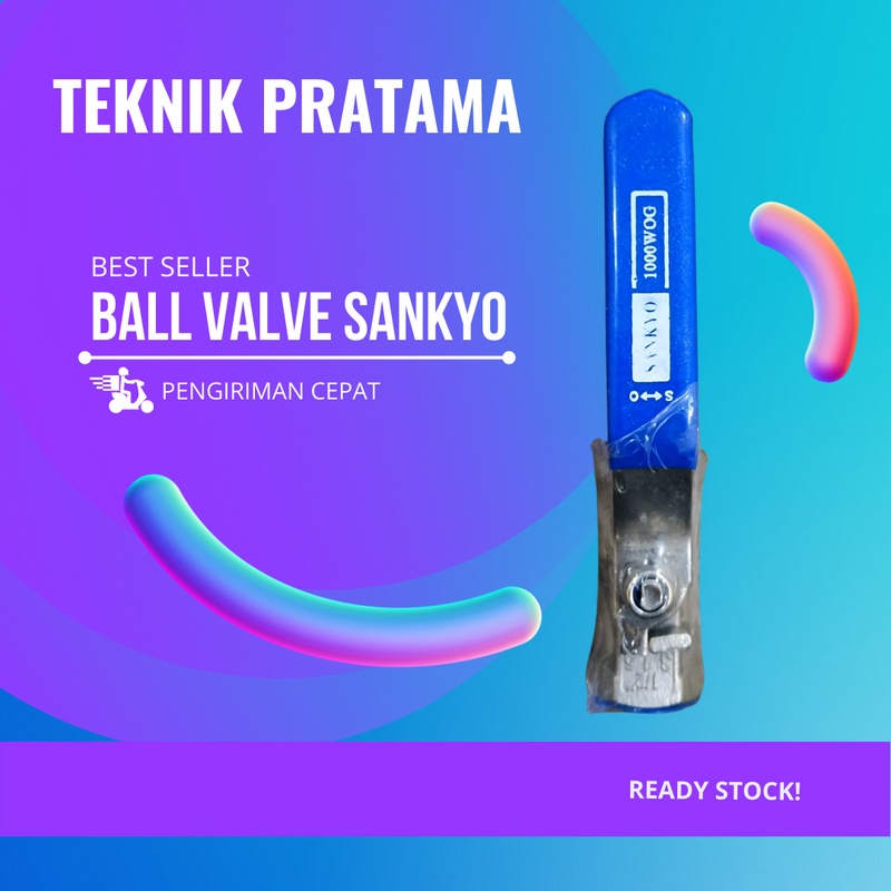 1/4" STOP KRAN AIR BALL VALVE STAINLESS SANKYO D3V