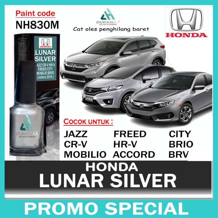 Cat Oles Lunar Silver Met Nh830M Honda Brio Brv Jazz Mobilio Hrv Civic