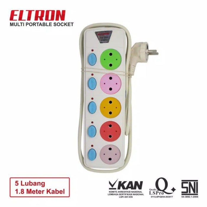 / Colokan 5 Lubang + Saklar Individual 1.8m Switch - Tipe 315