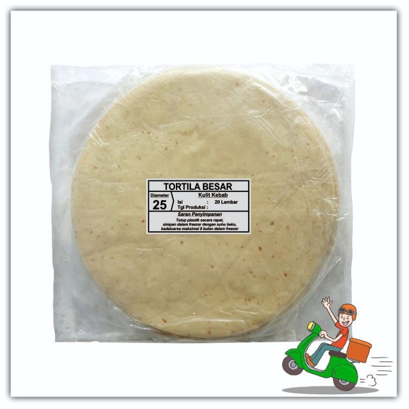 

Kulit kebab besar TB tortila besar kebab diameter 25 cm isi 20