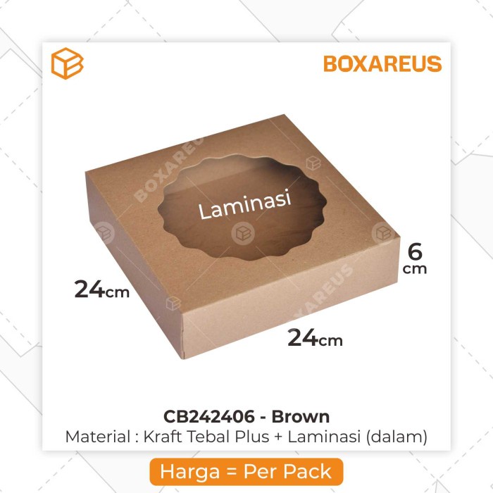 

SOUVEN- CB242406 Brown Cake Box. mini cupcake box. box. packaging. kotak kue