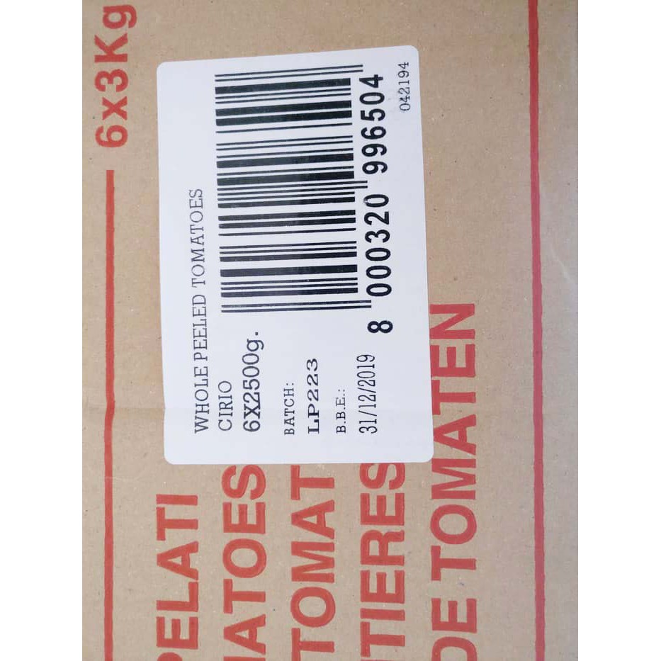 

Cirio Whole Peeled Plum Tomato 2.5 KG Tomat Kupas Dalam Jus Tomat