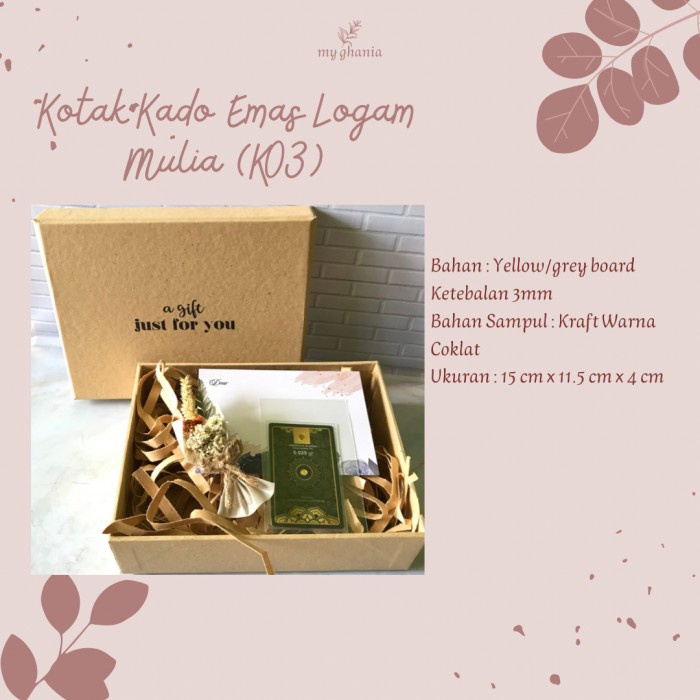 

SOUVEN- Kotak Kado Gift Box Hampers Wedding Birthday Emas Logam Mulia Antam