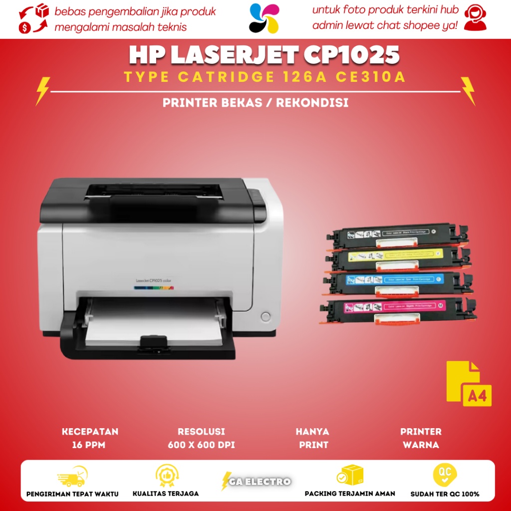 Printer HP LaserJet CP1025 Color Toner full