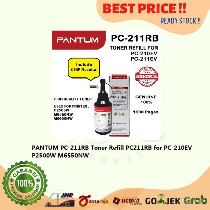 Toner Pantum PC-211RB Toner Refill For Printer Laserjet Pantum P2500W - M6550NW - M6600NW